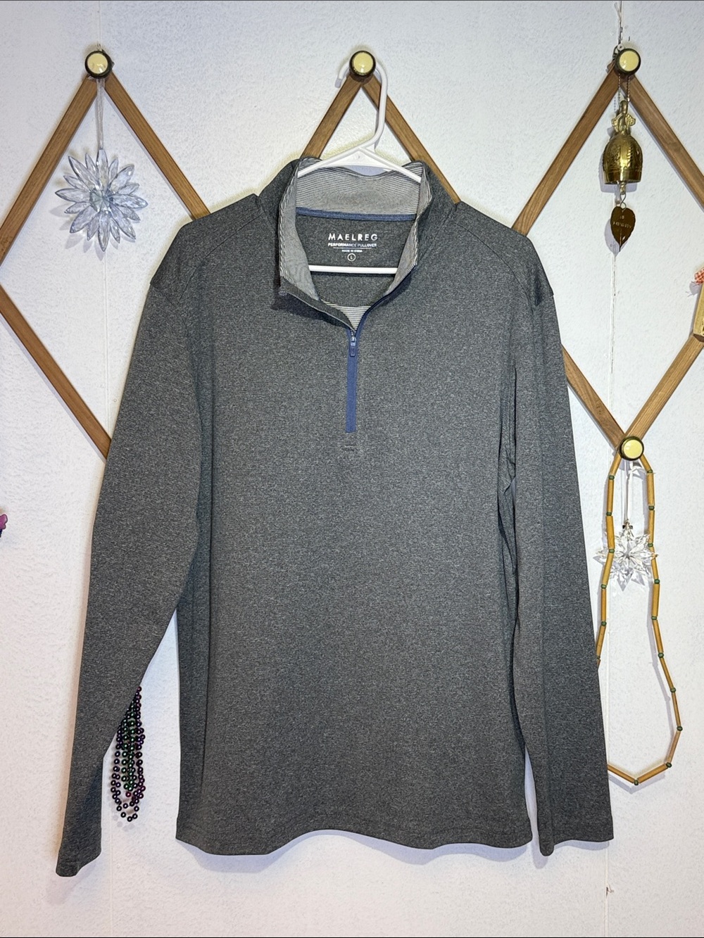 Maelreg Men’s Dark Gray Lightweight Quarter-Zip Shirt Jacket